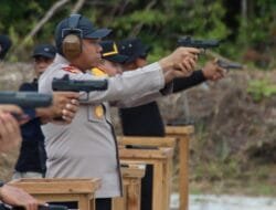 Meningkatkan Keterampilan Personel, Polres Barsel Adakan Latihan Menembak