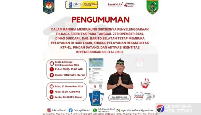 Dukcapil Barsel Buka Layanan di Hari Libur untuk Sukseskan Pilkada Serentak 2024