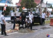 Dishub Barsel Perbaiki Jalan Berlubang di Kawasan Perkantoran untuk Cegah Kecelakaan