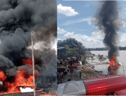 Si Jago Merah Lahap Kapal Dagang di Sungai Barito, Diduga Dipicu Ledakan Korek Api!