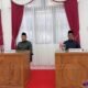 Pasangan calon bupati dan wakil bupati terpilih, Eddy Raya Samsuri dan Khristianto Yudha saat menghadiri rapat paripurna pengumuman penetapan pasangan calon terpilih (foto: DINAMIKA KALTENG/HBI)