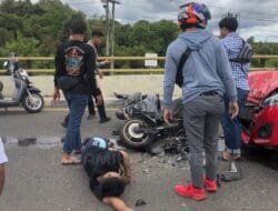 Kecelakaan di Jembatan Malawen: NMax Masuk Jalur Salah, Tabrak Daihatsu Ayla