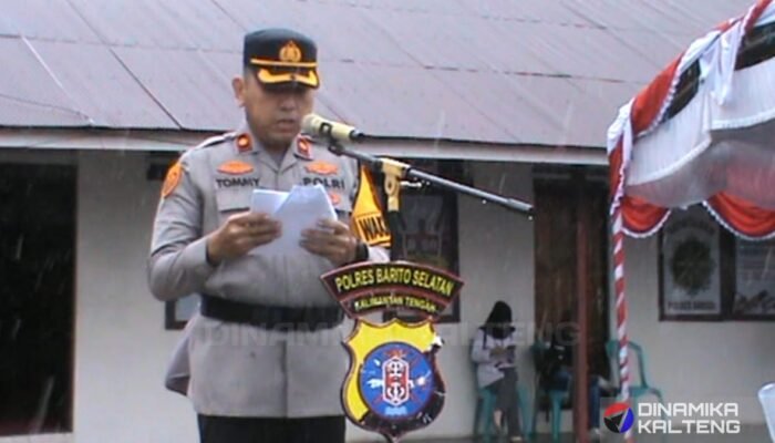 Guyuran Hujan Warnai Apel Gelar Pasukan Ketupat Telabang 2025 Polres Barsel