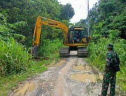 Alat Berat Dikerahkan, TMMD Ke-124 Kodim 1012/Buntok Maksimalkan Pembangunan Jalan di Desa Talio
