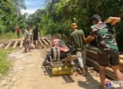 Semangat Tak Surut di Bawah Terik, Satgas TMMD Ke-124 Kejar Target Pembangunan Jembatan