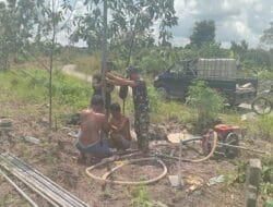 Penuhi Kebutuhan Air Bersih, Satgas TMMD Ke-124 Kodim 1012/Buntok Bangun Sumur Bor di Barito Selatan