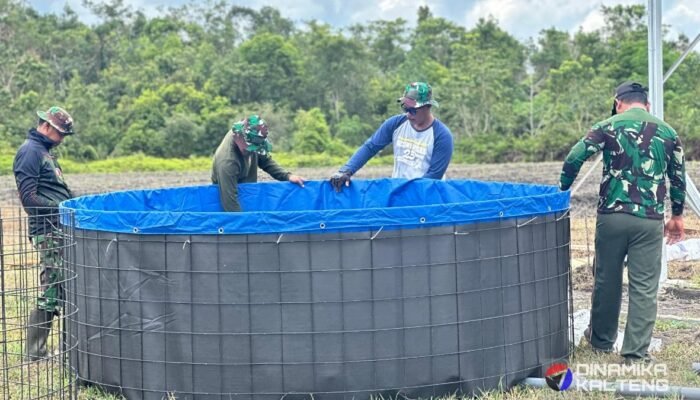 Satgas TMMD Bangun Kolam Ikan di Barito Selatan, Dukung Ketahanan Pangan Warga
