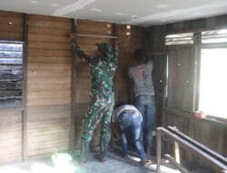 Perehaban RTLH di Desa Talio Dikebut, Satgas TMMD dan Warga Kompak Bekerja Sama