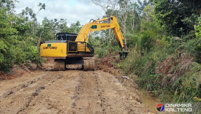Alat Berat Percepat Pelebaran Jalan TMMD Ke-124 di Barito Selatan