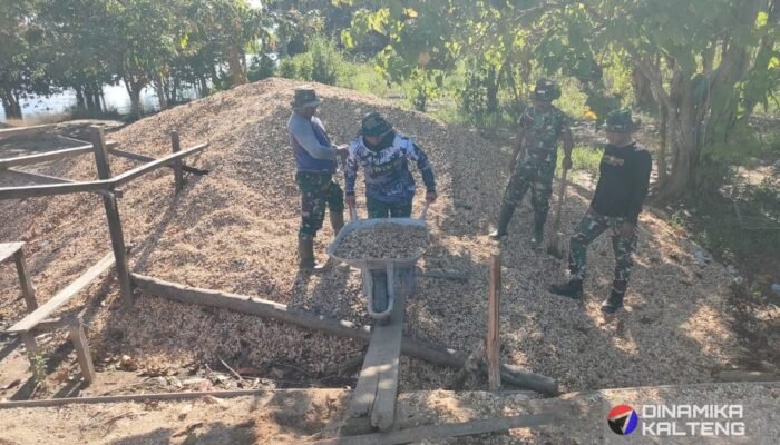 Gunakan Arco, Satgas TMMD Ke-124 Kodim 1012/Buntok Semangat Angkut Material di Desa Talio