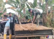 Satgas TMMD Kodim 1012/Buntok Angkut Material Gorong-Gorong Gunakan Kendaraan Warga