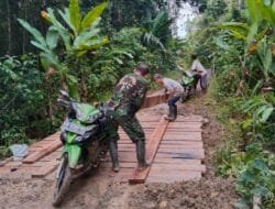 Satgas TMMD Kebut Pembangunan Jembatan Penghubung Dua Desa di Barito Selatan