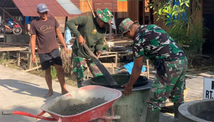 Pembuatan Cincin Sumur Gali di Desa Talio, Satgas TMMD Kodim 1012/Buntok Dukung Kebutuhan Air Bersih Warga