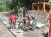 Satgas TMMD Kejar Target Pemasangan Keramik Tempat Kran