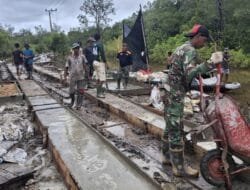Jalan Mulus di Depan Mata, Satgas TMMD dan Warga Kebut Pengecoran di Desa Talio