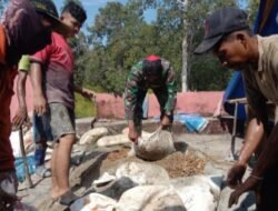 Satgas TMMD Kodim 1012/Buntok Genjot Pengecoran Jalan di Desa Talio Meski Diguyur Gerimis