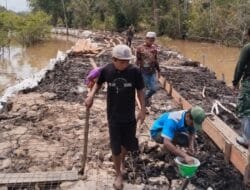 Semangat Pantang Kendor, Satgas TMMD Kodim 1012/Buntok Lanjutkan Pemasangan Bekisting di Desa Talio