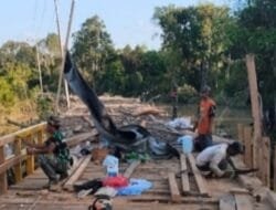 Pembangunan Jembatan TMMD di Desa Talio Disambut Antusias Warga