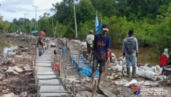 Warga Antusias Gotong Royong Bersama Satgas TMMD di Tahap Akhir Pengecoran Jalan