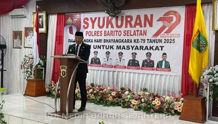 Bupati dan Wabup Barsel Hadiri Upacara HUT Bhayangkara ke-79, Dukung Polri Semakin Humanis