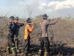 Sigap Padamkan Karhutla, Tim Gabungan TNI, Polri, BPBD, dan MPA Jenamas Kendalikan Titik Api di Desa Tabatan