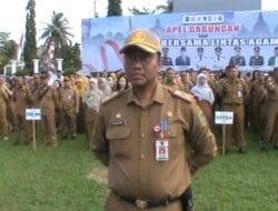 Kepala BPKAD Barsel Komandan Apel Gabungan Dan Doa Lintas Agama