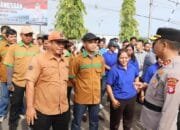 APEL AKBAR KEBANGSAAN, KAPOLRES BARSEL AJAK BURUH DAN OJOL SINERGI CIPTAKAN KAMTIBMAS AMAN‎