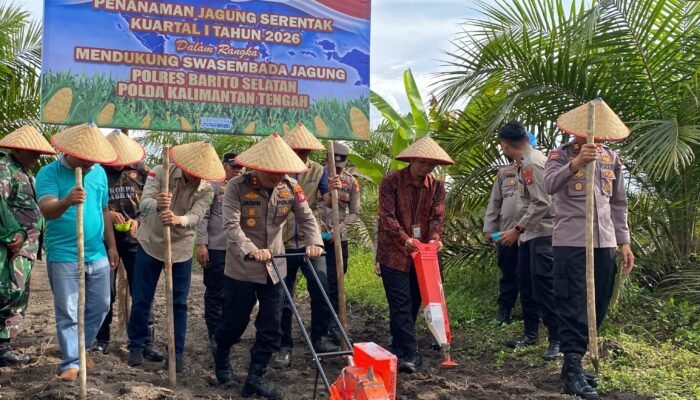 Kapolres Barsel Pimpin Penanaman Jagung Serentak Kuartal I 2026 di Desa Sababilah