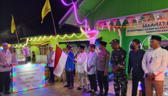 Camat Karau Kuala Resmi Lepas Pawai Takbir Idul Fitri 1447 H di Bangkuang