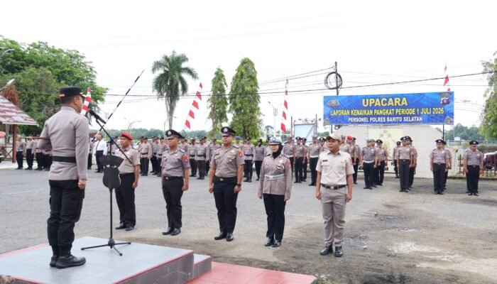 Kapolres Barito Selatan Pimpin Kenaikan Pangkat 28 Personel, Tekankan Profesionalisme dan Integritas