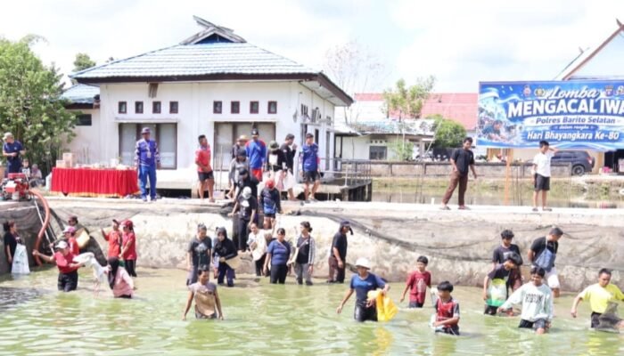 Semarak HUT Bhayangkara ke-80, Wakapolres Barito Selatan Buka Lomba Mengacal Iwak Kapolres Cup 2026, 5.000 Ikan Ditebar dan Diikuti 170 Peserta