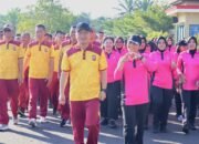 Semarak HUT Bhayangkara ke-80, Polres Barito Selatan Gelar Jalan Sehat dan Lomba Hiburan, Pererat Kebersamaan Internal