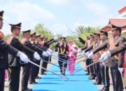Upacara Pedang Pora  Warnai Pelepasan Tiga Perwira Polres Barito Selatan Masuki Masa Pensiun