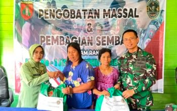 Kodim 1012/Buntok Gelar Bakti Sosial yaitu  Pengobatan Massal  dan Bagi Sembako, Peringati HUT Ke-1 Kodam XXII/Tambun Bungai