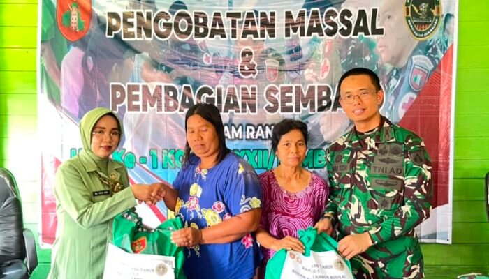 Kodim 1012/Buntok Gelar Bakti Sosial yaitu  Pengobatan Massal  dan Bagi Sembako, Peringati HUT Ke-1 Kodam XXII/Tambun Bungai