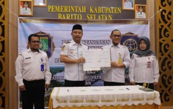 Amankan Aset Daerah, Bupati Barsel Eddy Raya Samsuri Teken MoU dengan Kantor Pertanahan