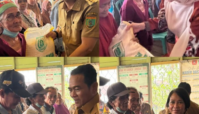 Bupati Barsel Salurkan Cadangan Pangan ke Lima Desa, Warga Diingatkan Waspadai Karhutla