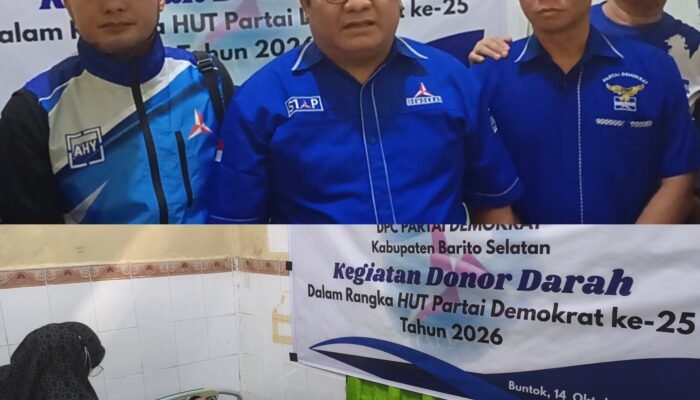 Sambut HUT ke-25, Demokrat Barsel Gelar Donor Darah untuk Bantu Masyarakat