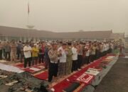 Prihatin Kabut Asap Karhutla, Polres Barsel Gelar Sholat Istisqa Memohon Hujan Segera Turun